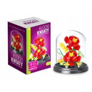 KLOCKI KWIATY - PEONIE POD KLOSZEM 224 EL., Klocki, Zabawki