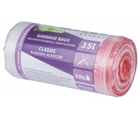 Waste bags DONAU EXPERT, classic, LDPE, with tie tape, 35l, 50 pcs., transparent