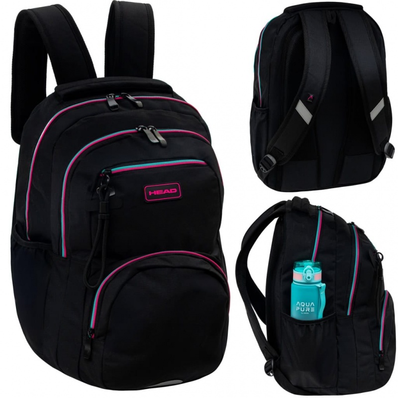 Plecak HEAD BLACK PINK/MINT, AB200, Plecaki, Tekstylia