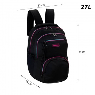 Plecak HEAD BLACK PINK/MINT, AB200, Plecaki, Tekstylia