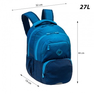 Plecak ABAG HEXAGON BLUE OMBRE, AB200, Plecaki, Tekstylia
