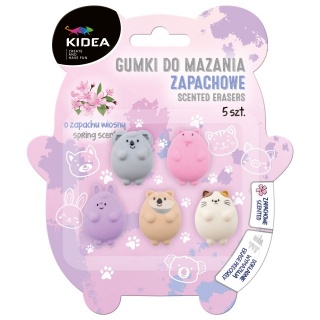 GUMKI DO MAZANIA ZAPACHOWE HELLO 5szt.KIDEA, Gumki, Art. do pisania i korygowania