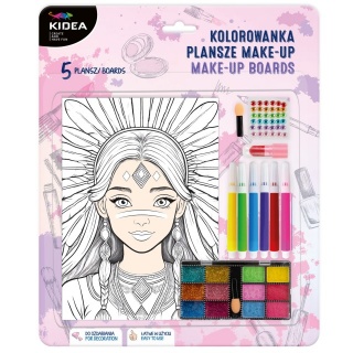 KOLOROWANKA PLANSZE MAKE-UP KIDEA, Kolorowanki, Książeczki