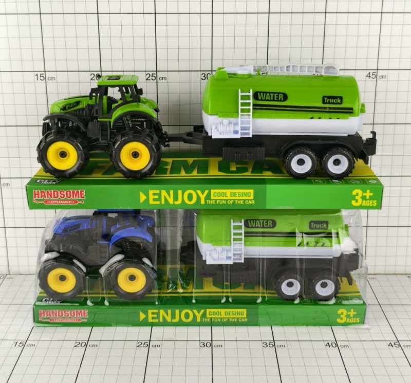 TRAKTOR Z BECZKĄ POD KLOSZEM, Pojazdy, Zabawki