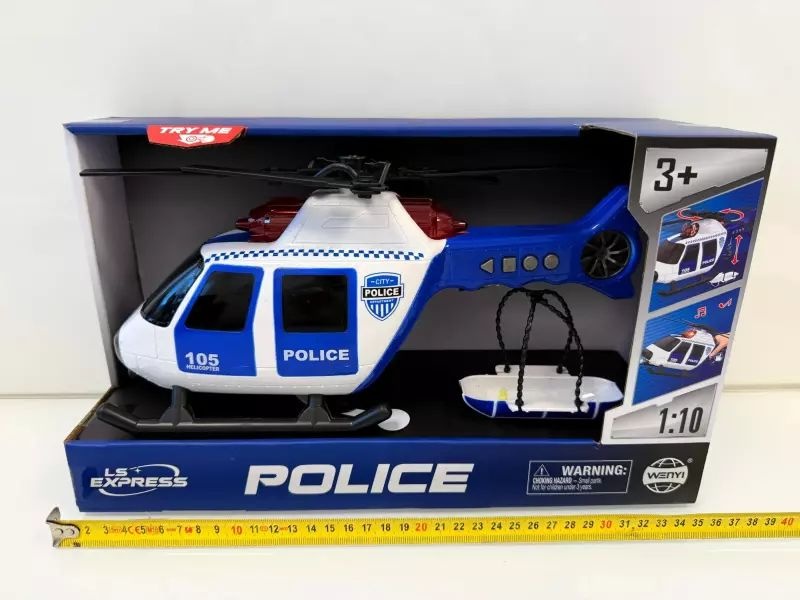 HELIKOPTER POLICYJNY ŚW./DŹW. W PUDEŁKU, Pojazdy, Zabawki
