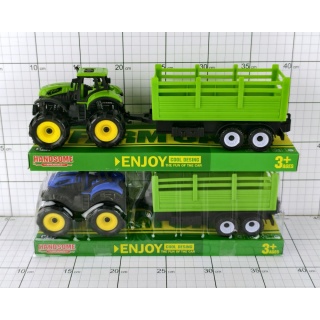 TRAKTOR Z PRZYCZEPĄ POD KLOSZEM, Pojazdy, Zabawki