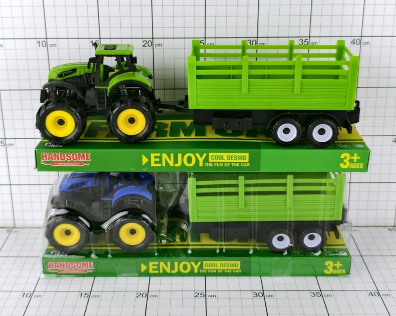 TRAKTOR Z PRZYCZEPĄ POD KLOSZEM, Pojazdy, Zabawki