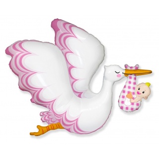 BALON FOLIOWY 24" FX BOCIAN BABY GIRL, Balony, Art. na okazje i przyjęcia