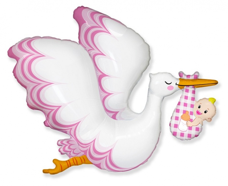 BALON FOLIOWY 24" FX BOCIAN BABY GIRL, Balony, Art. na okazje i przyjęcia