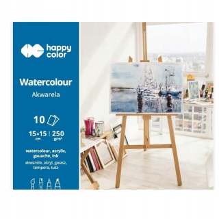 Blok akwarelowy Art.15x15 10ark.250g.HAPPY COLOR, Bloki, Zeszyty i bloki