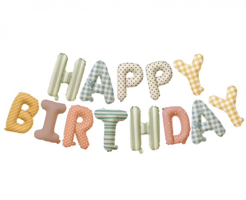 GIRLANDA BALONOWA NAPIS HAPPY BIRTHDAY 4m., Bannery, girlandy, Art. na okazje i przyjęcia