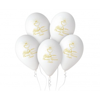 BALONY 12" PREMIUM I KOMUNIA ŚW.KIELICH 5szt., Balony, Art. na okazje i przyjęcia
