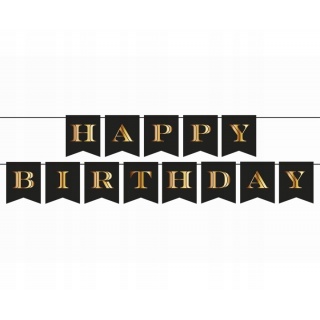 GIRLANDA PAPIEROWA HAPPY BIRTHDAY B&G PARTY 250cm., Balony, Art. na okazje i przyjęcia