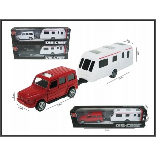 AUTO PRZYCZEPA KEMPING 32CM 3K., Pojazdy, Zabawki