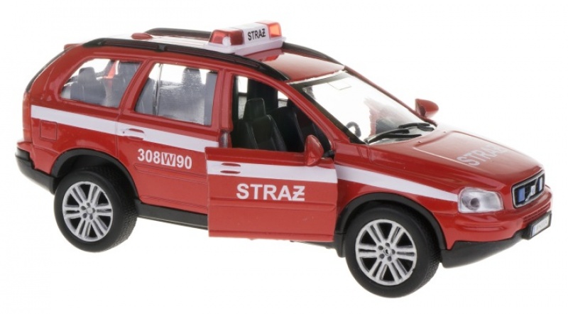 STRAŻ POŻARNA VOLVO 14CM., Pojazdy, Zabawki