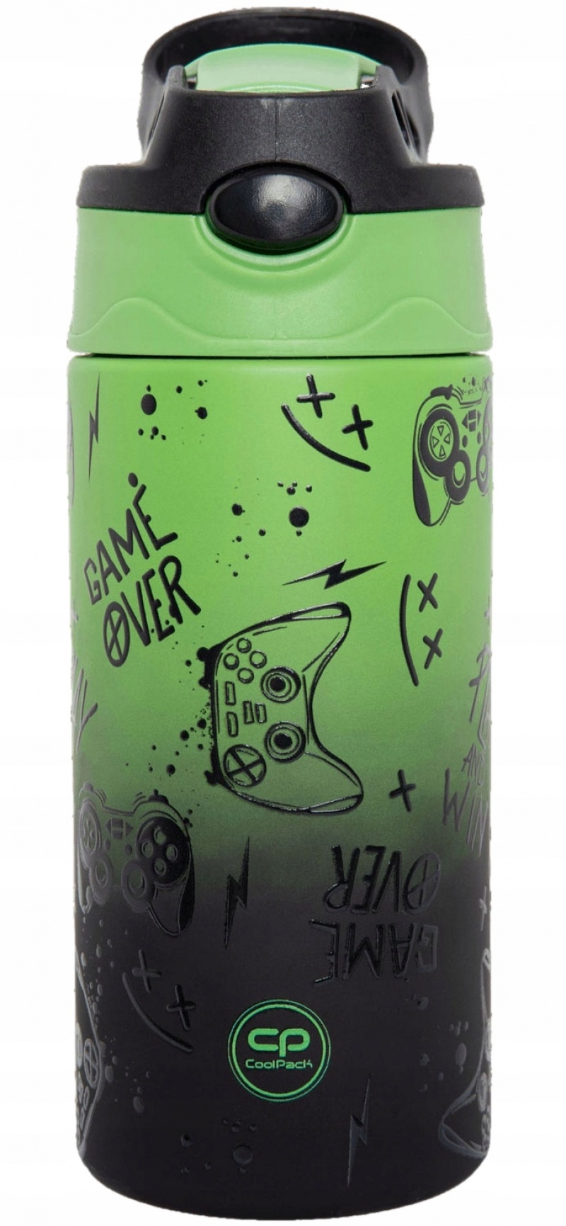 CP BIDON METALOWY BONO GAME OVER GRADIENT GREEN, Bidony, Bidony i śniadani&oacute;wki