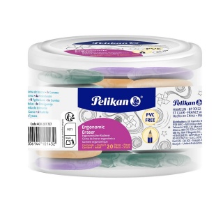GUMKA PEL ERGONOM MIX KOL 20szt., Gumki, Art. do pisania i korygowania
