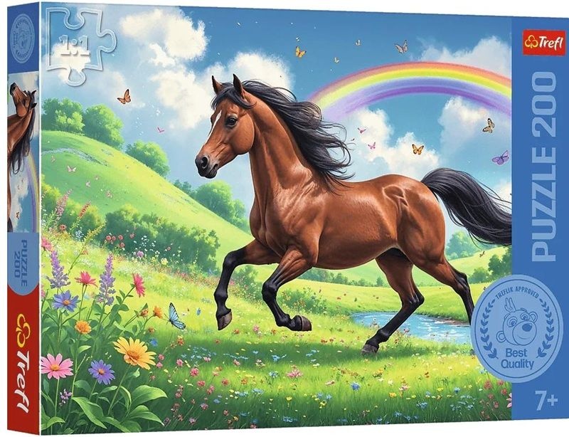 PUZZLE "200 - Dostojny kon" !!, 200 element&oacute;w, Puzzle