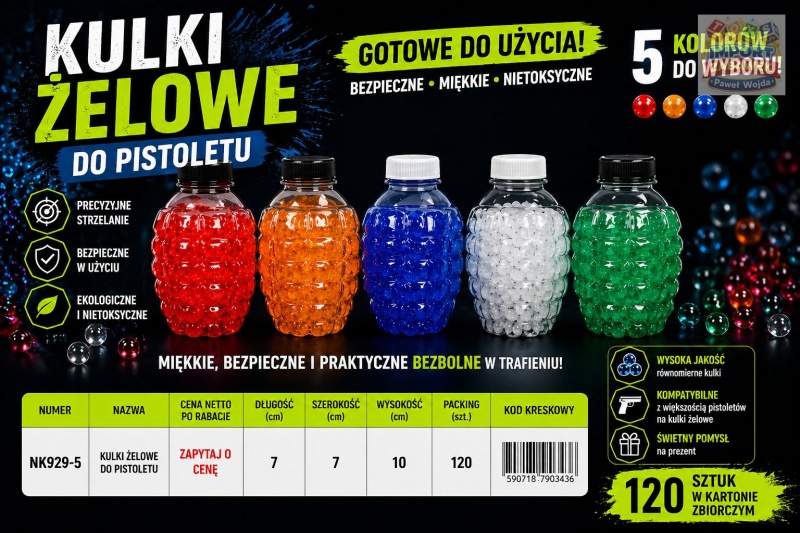 KULKI ŻELOWE NK929-5 IMP, Dla chłopca, Zabawki