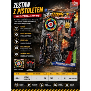 ZESTAW Z PISTOLETEM 818A-12-2 IMP, Dla chłopca, Zabawki