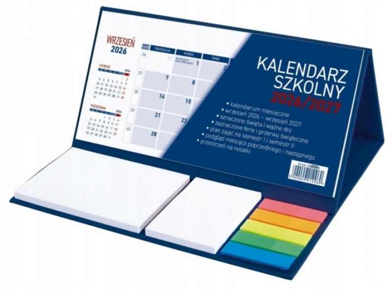 Kalendarz szkolny z notesem KLEJONY 2026/2027, Dzienne, Kalendarze