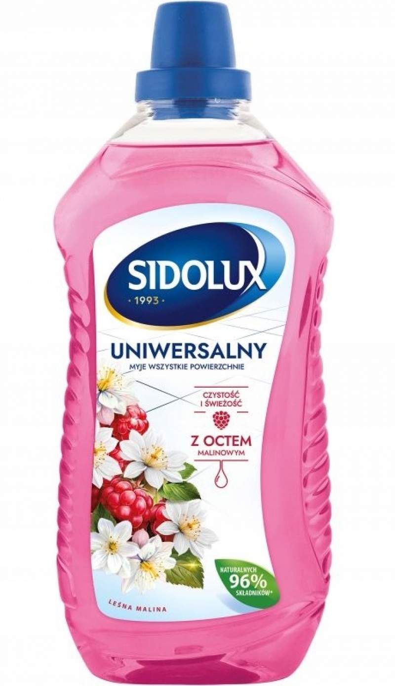 SIDOLUX PŁYN DO MYCIA 1L MALINA Z OCTEM, Środki czyszczące, Art. higieniczne i dozowniki