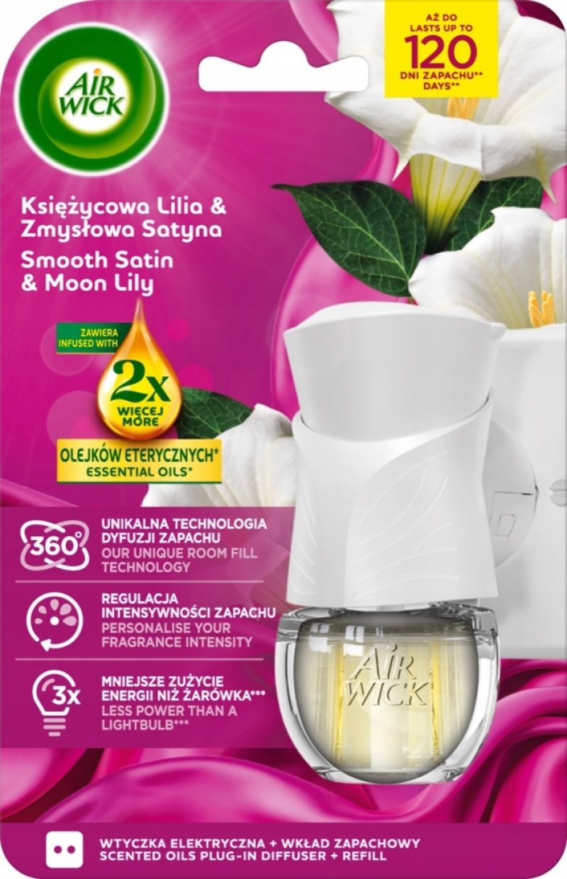 AIRWICK ELEKTRYCZNY ODŚW.19ML.KSIĘŻYCOWA LILIA, Odświeżacze i dozowniki, Art. higieniczne i dozowniki