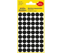 ETYKIETY K&Oacute;ŁKA śr. 12mm CZARNE, Etykiety samoprzylepne i inne, Galanteria papiernicza