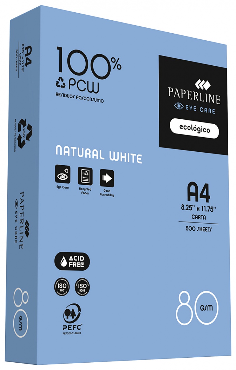 Papier ksero PAPERLINE Eye Care Recycled, A4, klasa C, 80 g/m&sup2;, 500 ark., Papier do kopiarek, Papier i etykiety