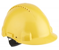 Safety helmet 3M, Uvicator indicator, ratchet adjustment, vented, G3000NUV-GU, yellow