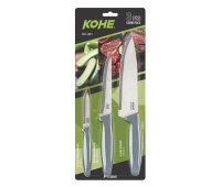 Knife set KOHE, 3 pcs., blister, assorted colors