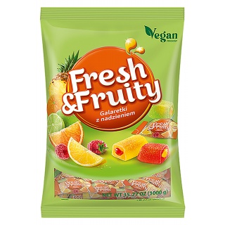 Galaretki z nadzieniem WAWEL Fresh&Fruity, 1kg, Czekoladki, Artykuły spożywcze
