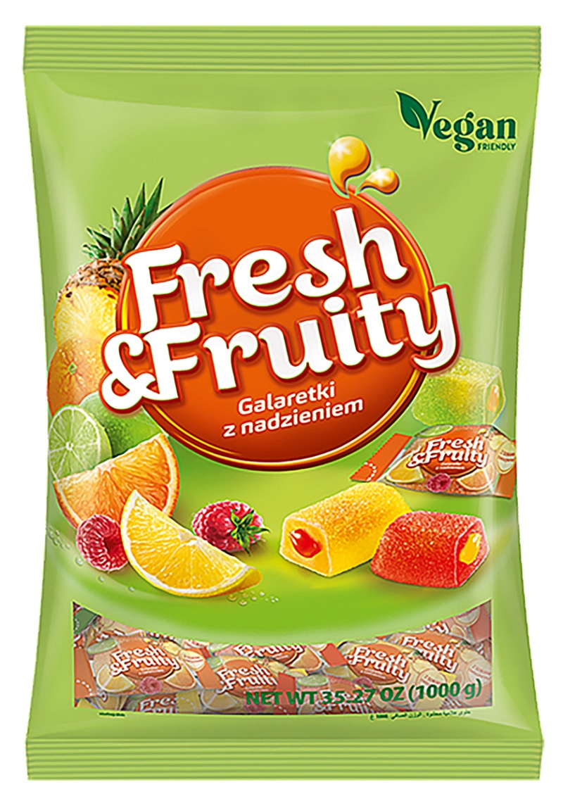 Galaretki z nadzieniem WAWEL Fresh&Fruity, 1kg, Czekoladki, Artykuły spożywcze