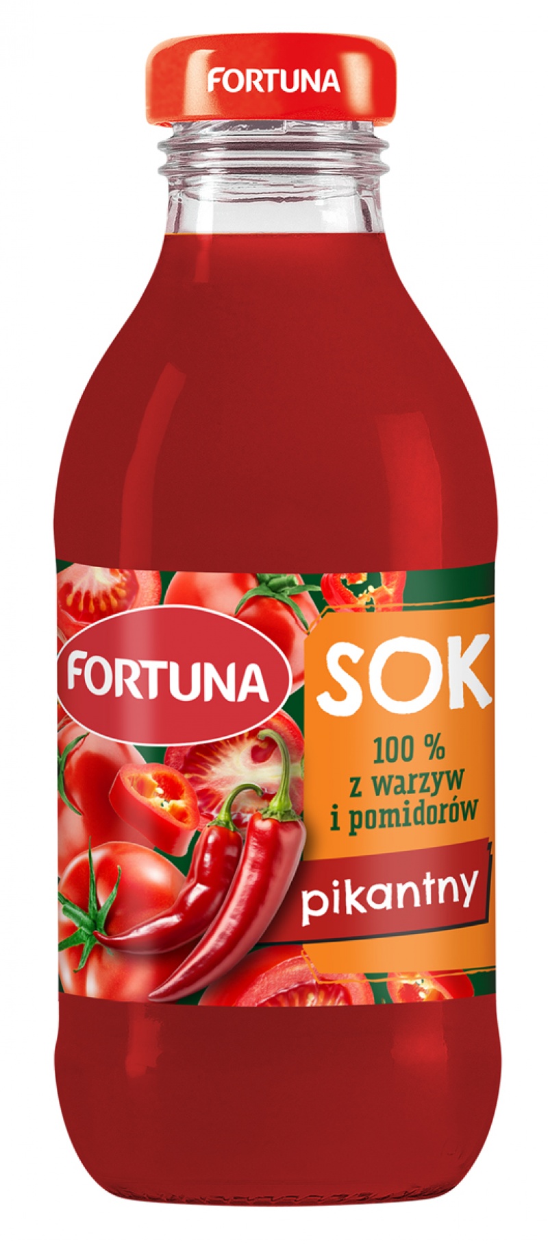 Juice FORTUNA, spicy tomato, glass, 0,3l