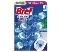 Toilet rim block balls BREF Color Auto Active Eucalyptus, colouring, 3x50g