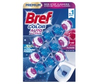 Toilet rim block balls BREF Color Auto Active Flower, colouring, 3x50g