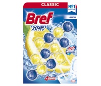 Toilet rim block balls BREF Power Aktiv Lemon, 3x50g