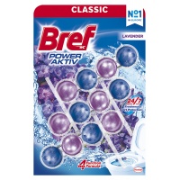 Kulki myjąco-zapachowe do toalet BREF Power Aktiv Lavender, 3x50g, Środki czyszczące, Artykuły higieniczne i dozowniki
