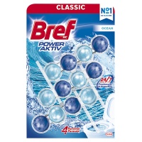 Kulki myjąco-zapachowe do toalet BREF Power Aktiv Ocean, 3x50g, Środki czyszczące, Artykuły higieniczne i dozowniki