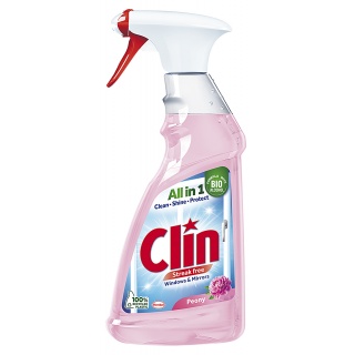 Płyn do mycia szyb CLIN Piwonia, pompka, 500ml, Środki czyszczące, Artykuły higieniczne i dozowniki