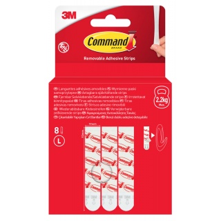 Uniwersalne paski samoprzylepne COMMAND&trade; (17023-8-EU), usuwalne, duże, 8 pask&oacute;w, Haczyki, Prezentacja