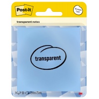 Transparent self-adhesive notes POST-IT Transparent Notes (600-1TRSPB), 73x73mm, 36 sheets, pastel blue