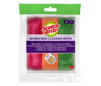 Ściereczka z mikrofibry SCOTCH-BRITE Basic, 3 szt., mix kolor&oacute;w, Akcesoria do sprzątania, Artykuły higieniczne i dozowniki