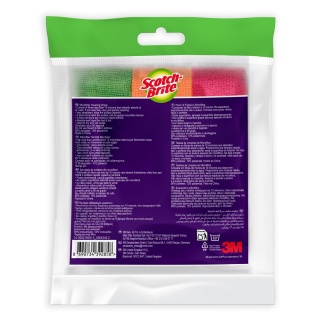Ściereczka z mikrofibry SCOTCH-BRITE Basic, 3 szt., mix kolor&oacute;w, Akcesoria do sprzątania, Artykuły higieniczne i dozowniki
