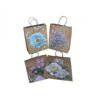 TOREBKA PAPIEROWA 31cm/26cm/11cm eko kwiaty, Torby ozdobne, Art. dekoracyjne i prezentowe