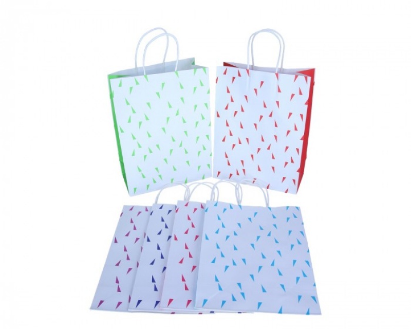 TOREBKA PAPIEROWA 31cm/26cm/11cm tr&oacute;jkąty, Torby ozdobne, Art. dekoracyjne i prezentowe