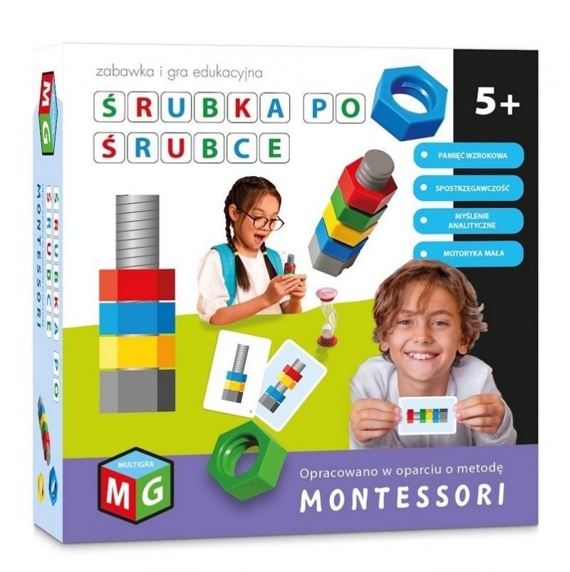 ŚRUBKA PO ŚRUBCE - MONTESSORI GRA I ZABAWKA EDU, Edukacyjne, Gry