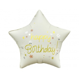 Balon foliowy 18" Gwiazda Happy Birthday, Balony, Art. na okazje i przyjęcia