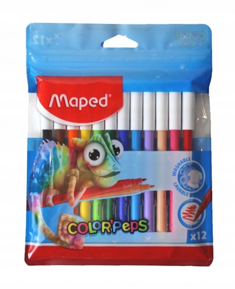 PISAKI MAPED 12 KOL., Flamastry, Plastyka