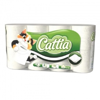 PAPIER TOALETOWY CATTIA 2-warstw./8/, Papiery toaletowe i dozowniki, Art. higieniczne i dozowniki